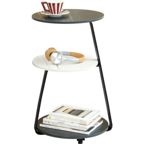 Modern Minimalist Living Room Rock Board Small Round Table Sofa Side A Few Corners A Few Creative Light Luxury Mini Coffee Table