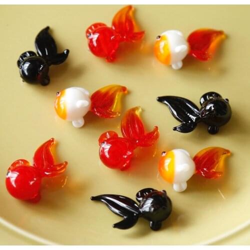 Glass Liuli Guofeng Goldfish Pendant Exported to Japan Handmade DIY Handmade Earrings Accessories Jewelry Material 2pcs