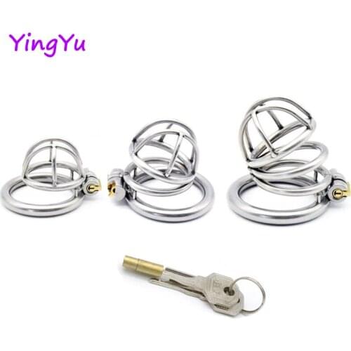 Super Small Stainless Steel 3 Size Bird Cock Cage Lock Adult Game Metal Male Chastity Belt Device Penis Ring Sex Toys For Men