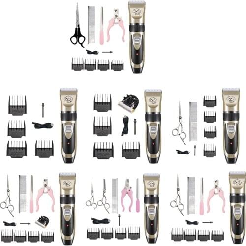 Cat Dog Hair Trimmer Kit Adjustable Electric Pet Clipper with Ceramic Cutter
