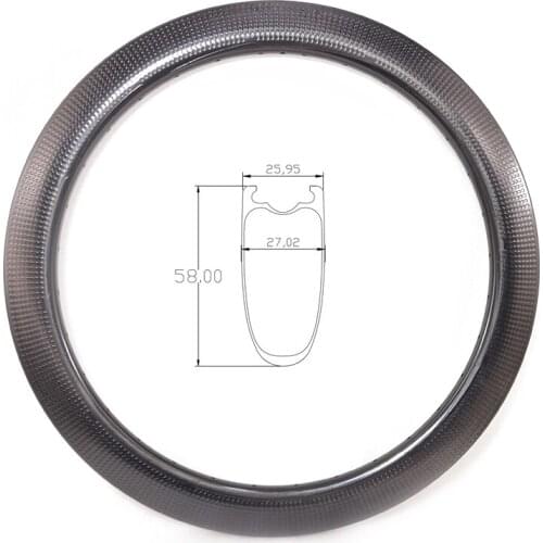 LIENGU dimple cyclo-cross 700C 58mm road disc carbon rim tubeless 26mm width bike wheel cyclocross disc brake bicycle