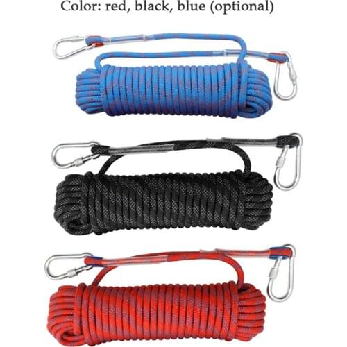 10m Outdoor Rock Climbing Rope Rock Climbing Equipment 10mm Diameter Emergency Paracord Rescue Safety Rope Hiking Accessory Tool