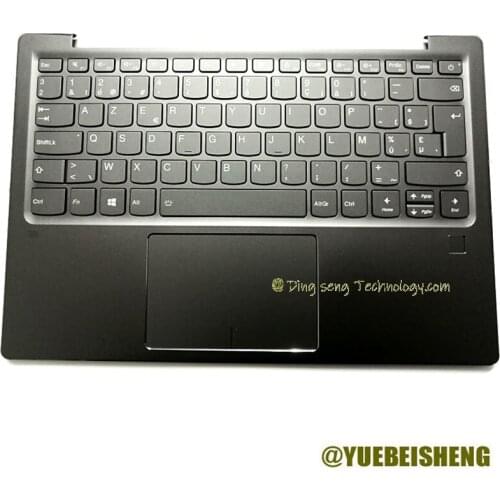 YUEBEISHENG New for Lenovo Ideapad 720S-13 palmrest Belgium keyboard upper cover FP hole Touchpad Backlit 5CB0P18899