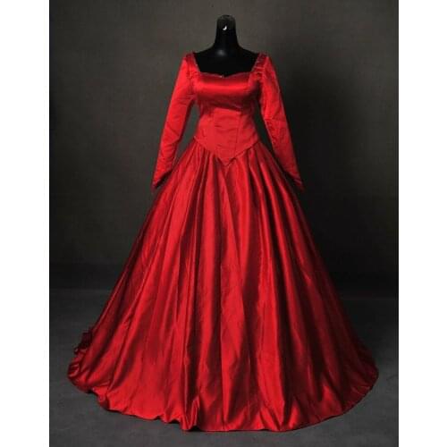 Once upon a time emma swan cosplay costume medieval red ball gown dress costume