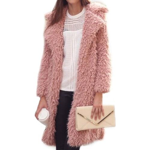 Coat Winter women casual fashion 2019 Faux Fur plus size warm Fluffy Hairy female Overcoat new ladies turn down collar
