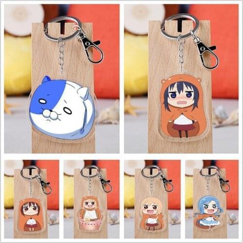 10 pcs/lot Anime Himouto Umaru chan Acrylic Keychain Toy Figure Doma Umaru Bag Pendant Double sided Key Ring Gifts