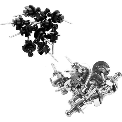 10x Round Head Guitar Bass Strap Locks Schaller-style Straplocks