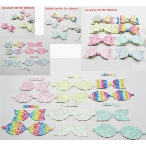 12pcs/lot 9*2.4cm Shiny DIY handmade bowknot accessories for children hair clip accessories