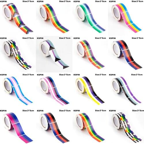 500PCS Stickers 3*5CM Demisexual Pride Bisexual pride Paper Sticker Label Packaging Seals Crafts Favor Tag Toppers Labels