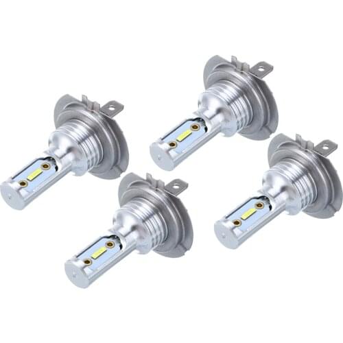 4pcs 12V 55W H7 1860 Car LED Headlight Light Auto Day-time Running Fog Lamp Bulbs High Low Beam 6000K White 8000Lm Kit