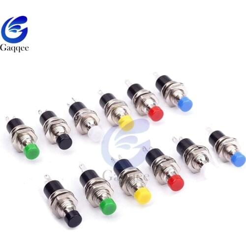5pcs PBS-110 7MM 2 Pins Momentary Push Button Switch Press the Reset Switch Momentary On Off Push Button Micro Switch Normally