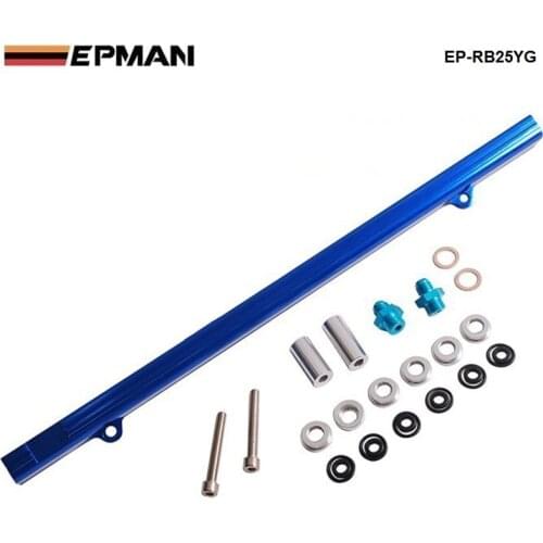 Aluminium Billet Top Feed Injector Fuel Rail Turbo Kit Blue High Quality For Nissan Skyline RB25 ECR33 EP-RB25YG