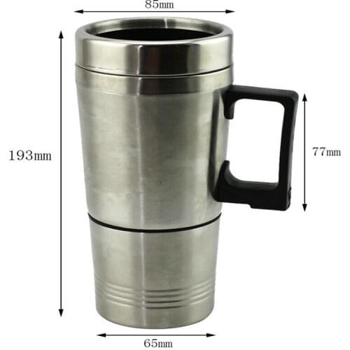 Car 12v Bottle Heating Cup Stainless Steel Milk Water Tea Coffee Bottle Warmer Travel Mug Traveling Camping Vehicle Heater Cup