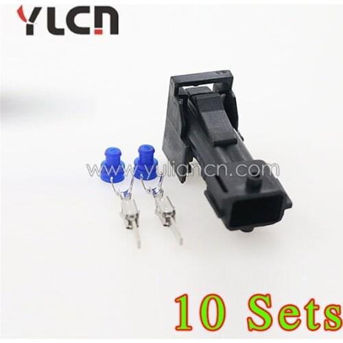 Free Shipping 10 Sets 2 Way Male Waterproof Auto Wheel Speed Sensor Connector