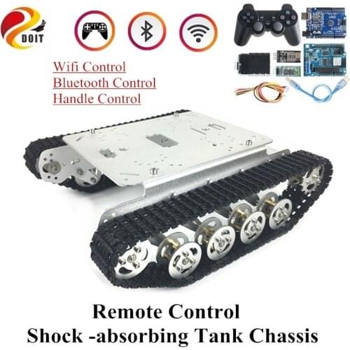 Wireless Metal RC Robot Tank Chassis Shock Absorption Car Module With Suspension System Crawler Caterpillar for Arduino DIY Toy