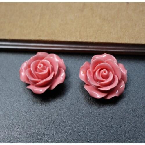 5Pieces 25mm Camelia Artificial Coral beads Large Coral flower beads Cabochon Light Coral color for Jewelry making DIY