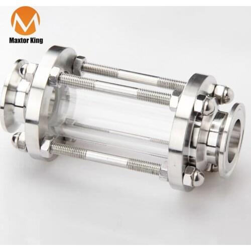 MK 304 Stainless Steel Diopter 1/1.5/2"Tri Clamp Easy Install Sanitary Fitting Ferrule Flow 360 Degree Clover Flow Sight Glass