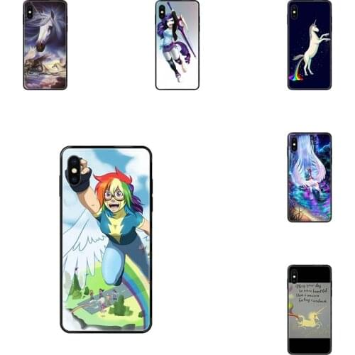 For Huawei Honor 20 20i 20s 10 10i 6A 7A 7X 8C 8X 9 9A 9I 9X Lite Pro Unicorn Shitting Rainbows Black Soft Personalized Pattern