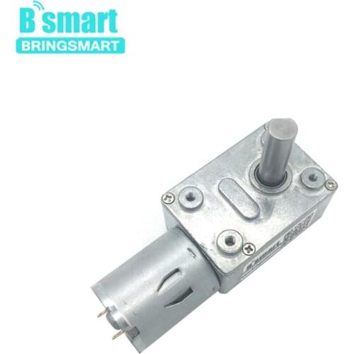 JGY-370 Bringsmart DC Worm Geared Motor 6v 12v High Torque Micro Electric Motor D Shaft 25mm Length Self-lock Reduction Gearbox