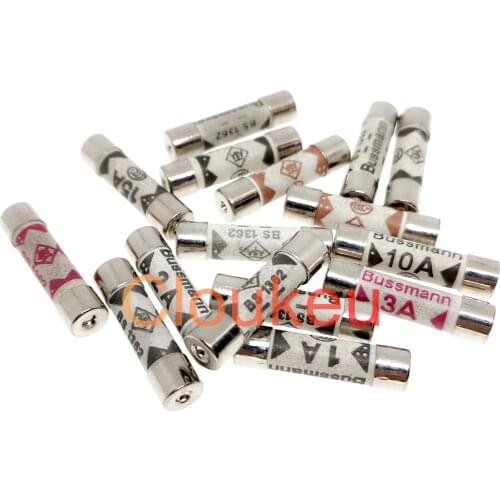 10Pcs BS1362 6*25 Filling sand Riot Ceramic fuse 6x25mm fuse 240V 1A 2A 3A 5A 10A 13A 15A 20A