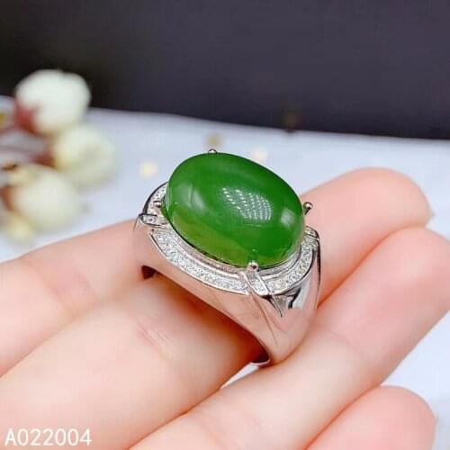 KJJEAXCMY fine jewelry 925 sterling silver inlaid natural Jasper new men ring trendy Support Detection