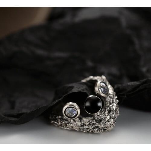 925 Sterling Silver Irregular Texture Gift For Women Minimalist Matching Design Party Adjustable Rings 2021 Trend Fine Jewellery