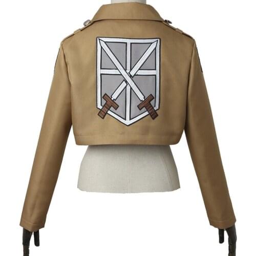 Attack on Titan Mikasa Jacket Cosplay Costume Adult Women Training Corps Clothing Halloween Yellow Outer Wear