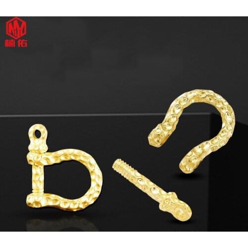 Brass U-Shaped Precision-Cast Horseshoe Buckle Shackle Pin D-Ring U-Shaped Handmade Luggage Leather Hardware