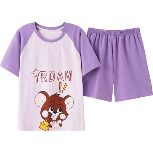 Summer Short Sleepwear Set Sleeved Home Wear 2021 Spring Women Pajamas Set Long Pant Pyjamas Sets Cotton New Sale Women Leisure