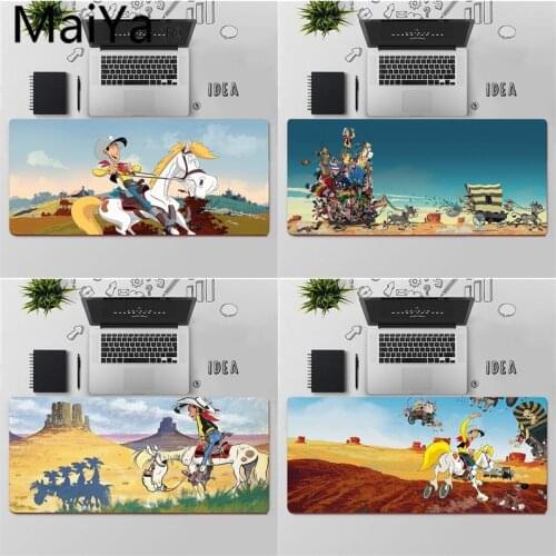 Maiya Top Quality Lucky Luke Anime laptop Gaming mouse pad Free Shipping Large Mouse Pad Keyboards Mat