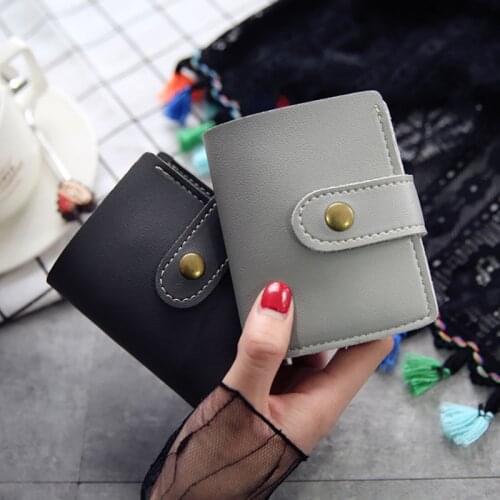 Retro Two Fold Sewing Thread Small Portable Wallet Womens Ladies High Quality British Style Ladies Students Simple Trend