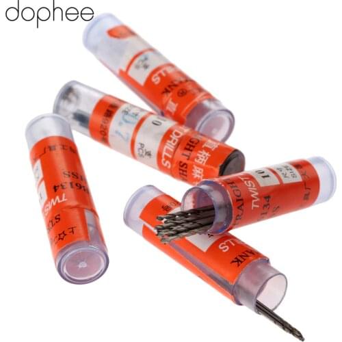 Dophee 50Pcs Twist Drill Bits HSS Drill Bit Set 0.5/0.6/0.7/0.8/1mm Micro Straight Shank Wood Drilling Electric Woodworking Tool