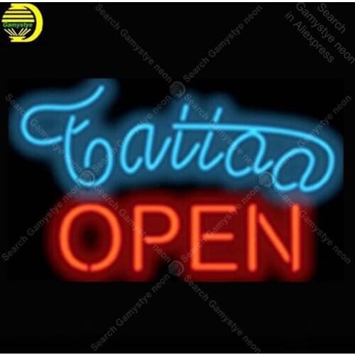 Tattoo Open Salon NEON LIGHT SIGN Neon Sign lamp Decorate Windows GLASS Tube BEER PUB Store Display Handcraft Iconic Sign light