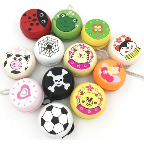 New Attractive Cartoon Ladybug Printed Wooden Yoyo Yo Yo Professional Fun Funny Gadgets Interesting Toys For Children Kids Gift