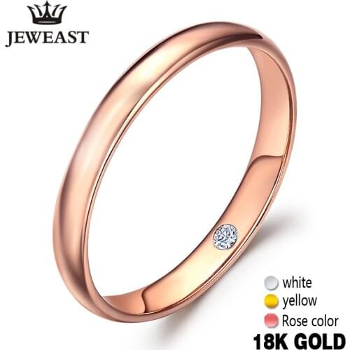 18k Pure Gold Lovers Pair Ring Real 750 Rose Romantic Woman Lady Man Propose Marry Got Engaged Wedding wholesale 2020 New