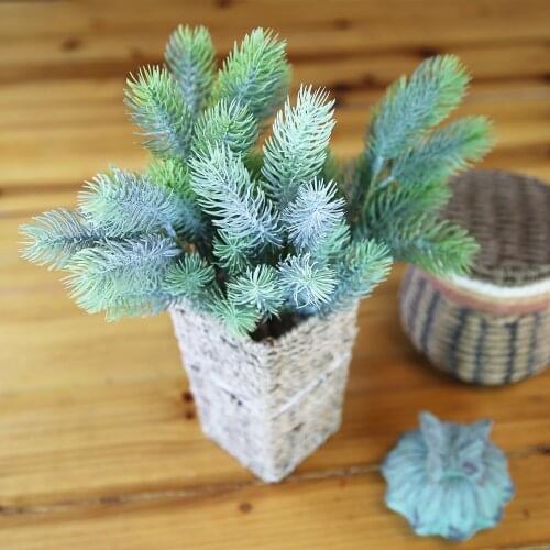 Plastic Grass Pine Needle Artificial Fake Green Plant Branch Christmas Tree Decor Wedding Home DIY Accessories 37CM