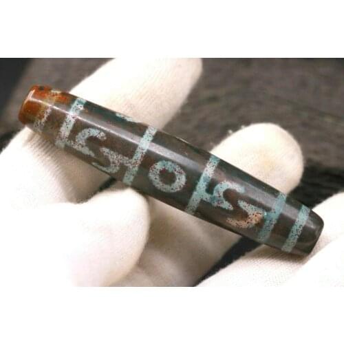 Treasure Magic Power Magic Magic Tibetan Old Cinnabar 3 EYE Lianshifazhang TOTEM dZi Bead Pendant 80MM