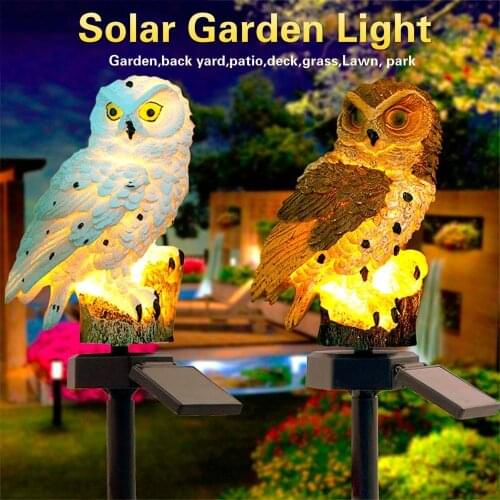 Garden Solar Lights Outdoor Decorative Resin Owl Solar LED Lights with Stake for Garden Lawn Pathway Yard Decortions