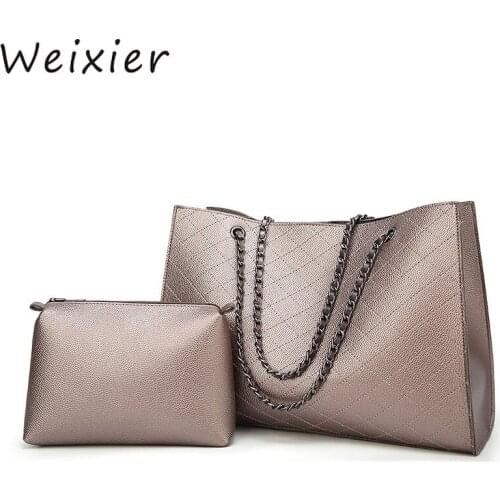 WEIXIER Famous Brand Totes Bags Fashion Composite Bags Classical PU Leather bags Luxury Women Bags Top-handle Bags AL-45