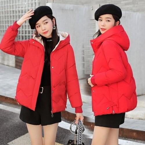 2021 Autumn Winter Women Casual Solid Jacket Lady Zipper Cotton Padded Hooded Solid Outerwear Female Loose Plus Size Parka M223