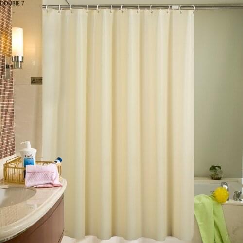 1pc Waterproof Solid Color PEVA Mildew Proof Shower Curtain with High Quality Hooks Liner Hotel Bathroom Curtain Bath Curtain