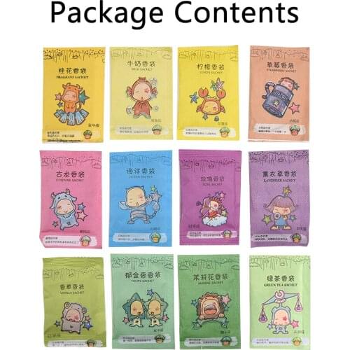 12pcs Aromatherapy Wardrobe Flavoring Deodorizing Fragrance Bag Natural Smell Incense Shoe Cabinet Sachet Air Fresh Scent Bag