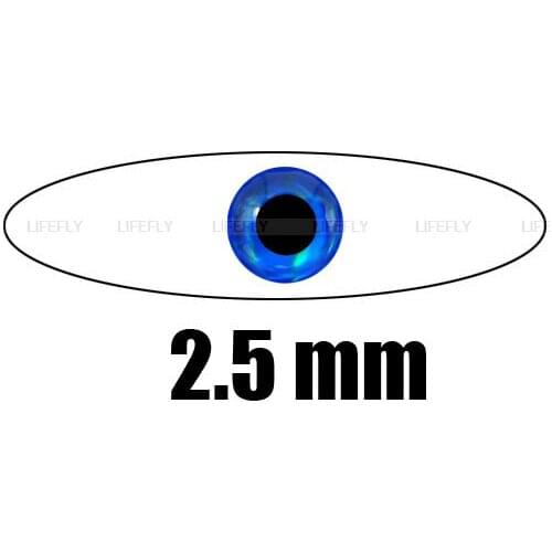2.5mm 3D Blue / Wholesale 1200 Soft Molded 3D Holographic Fish Eyes, Fly Tying, Jig, Lure Making