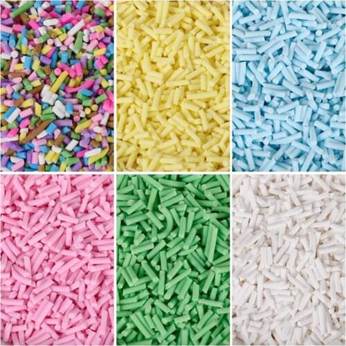 20g/lot Long Cylindrical Polymer Hot Soft Clay Sprinkles Colorful for DIY Crafts Tiny Cute plastic klei Accessories