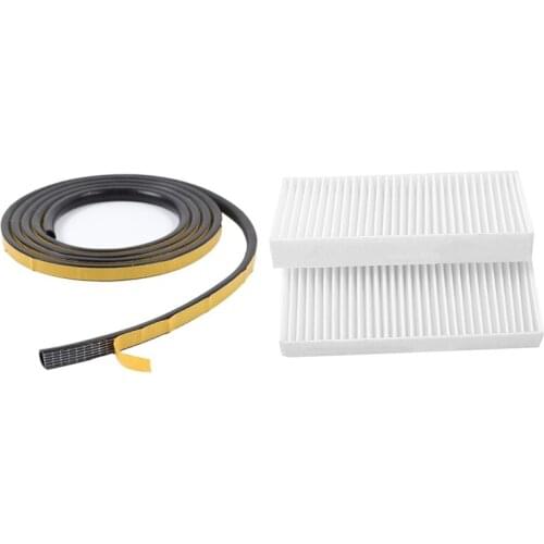 3 Pcs Car Accessories: 1 Pcs Rear Door Glass Seal Strip & 2 Pcs 55111302AA Cabin Air Filter Air Conditioning Filter