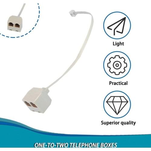 RJ11 6P4C Male to 6P4C Female 2 Way Telephone Jack Plug Splitter Phone Telephone Line Connector Adapter Converter