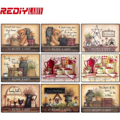 REDIY LADIY Diamond Embroidery Still Life Diamond Mosaic Pattern Diamond Painting Cross Stitch Picture of Rhinestones Home Decor