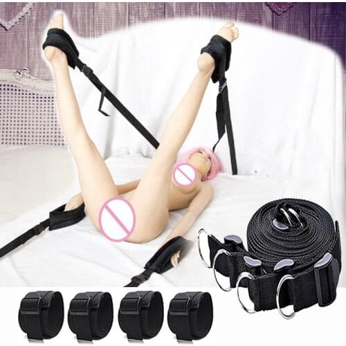BDSM Sex Bondage Set Adult Erotic Under Bed Slave Restraint Strap Handcuffs Ankle Cuffs Binding Adults Game Sex Toys For Couples