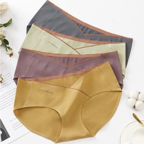 Seamless Underwear Women Mulberry Silk Antibacterial Non-Marking Cotton Plus Size Panties Women Low Waist Breath Ladies Briefs