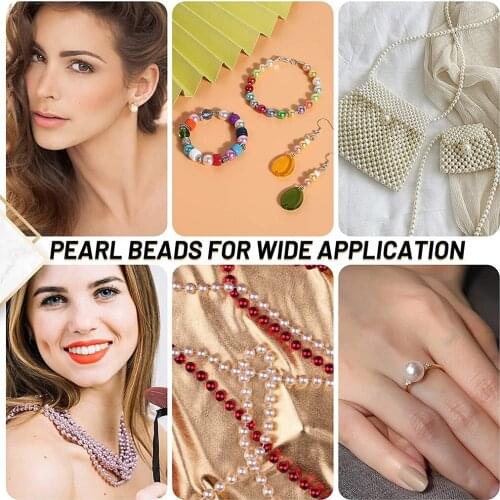 1680Pcs 6MM Pearl Beads for Craft 24 Colors ABS Round Loose Spacer Pearls with Hole for DIY Jewelry Making Earring Necklaces
